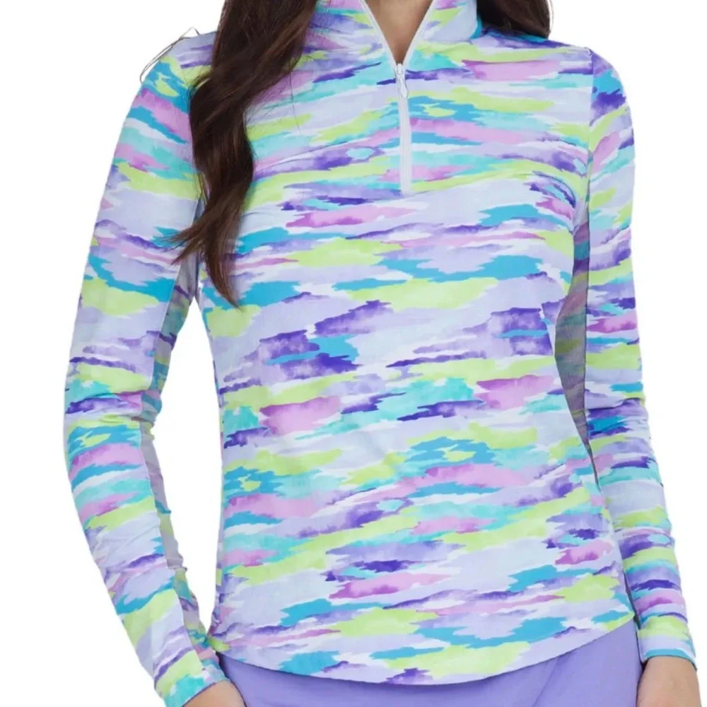 New IBKUL Icefil Golf 1/4 Zip Mock Top - Picture 2 of 9
